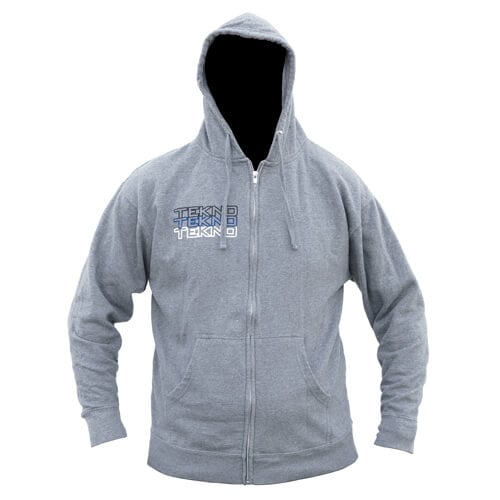 Tekno Tekno RC Zippered Hoodie (stacked logo, gray, large) - TKRHOODIE07L