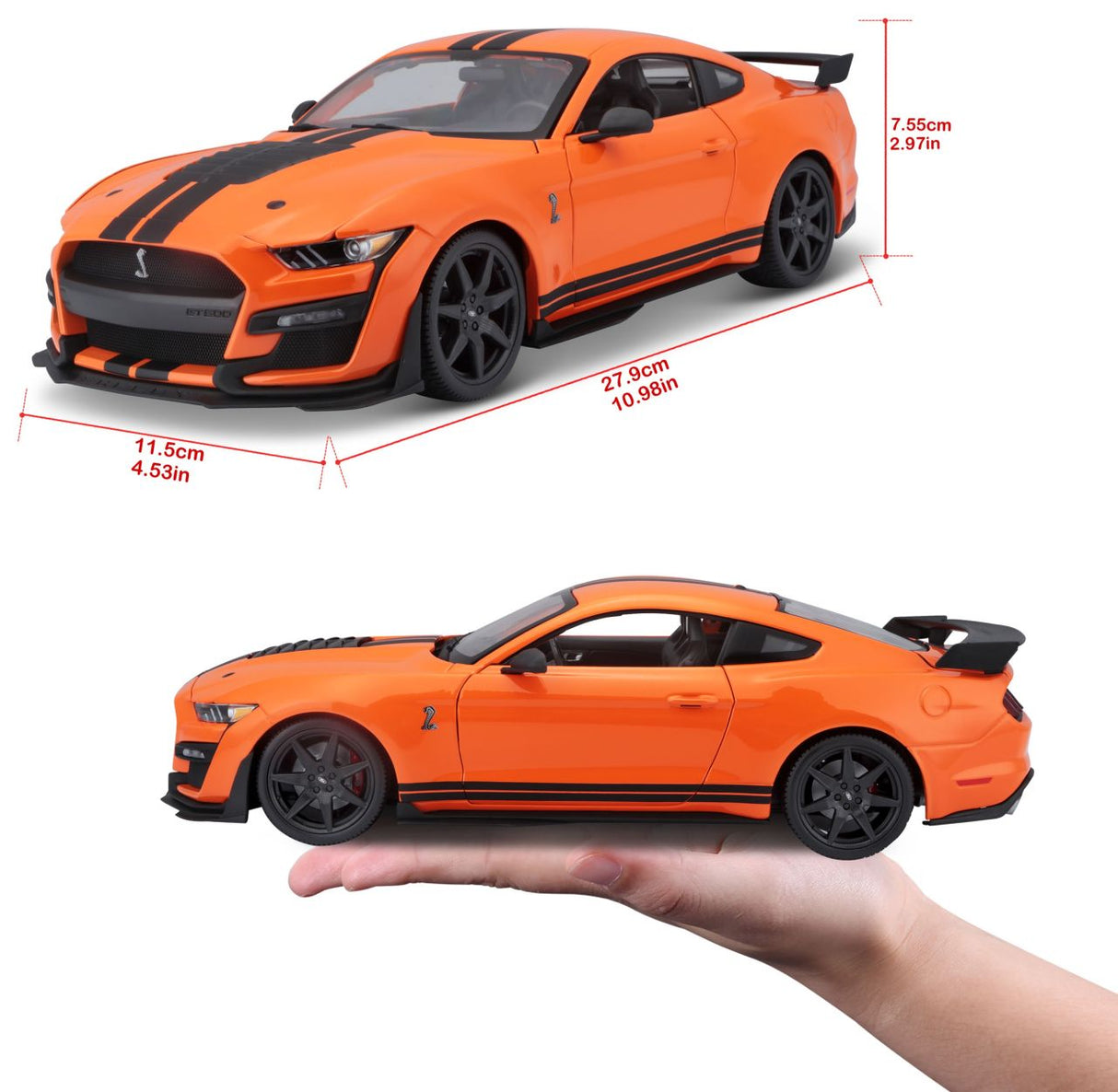 Ford Mustang Shelby GT500 2020 1/18 orange - RCXX - RC Racing Shop | RC Models | Tuning & Spare Parts for Professionals