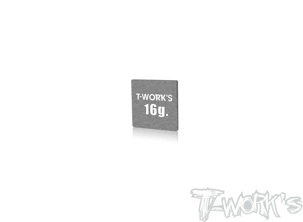 T-Work's TE-207-H Adhesive Type 16g Tungsten Balance Weight 24.5x24.5x1.4mm (1) - RCXX - RC Racing Shop | RC Models | Tuning & Spare Parts for Professionals