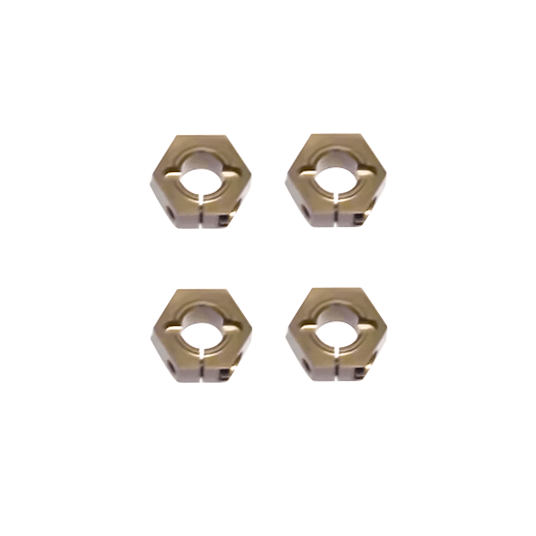 Tekno 12mm Aluminum Hex Adapters for M6 Driveshafts (front/rear, Slash 4x4, 2WD, 4pcs) - TKR1654X