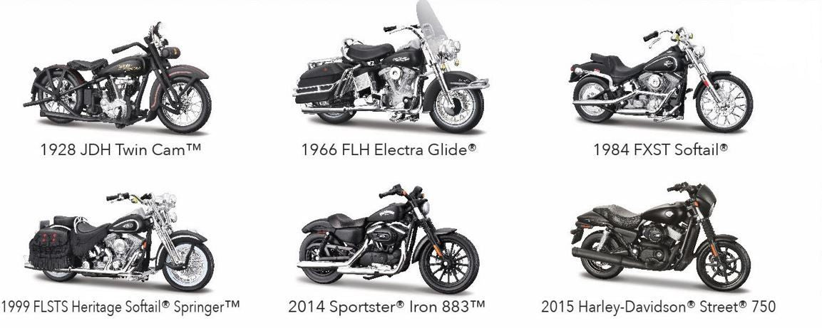 Harley Davidson Motorräder 1/18 Serie 41 - Maisto - HOBBYSPECTER – RC Modelle, Tuning & Zubehör