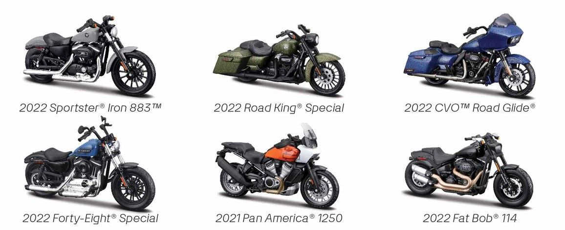 Harley Davidson Motorräder 1/18 Serie 43 - Maisto - HOBBYSPECTER – RC Modelle, Tuning & Zubehör