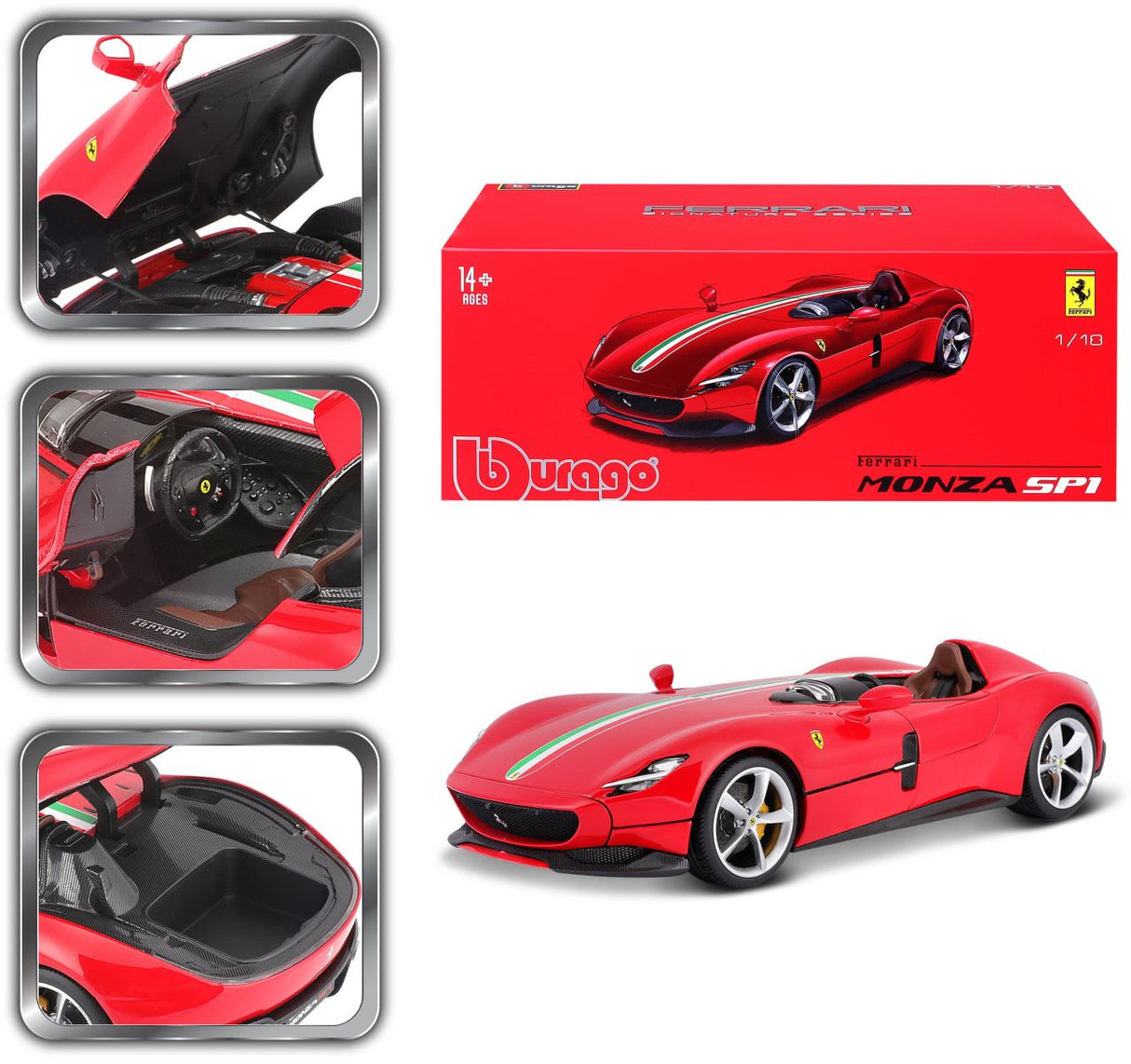 Ferrari Signature Monza SP1 1/18 rot - RCXX - RC Racing Shop | RC Models | Tuning & Spare Parts for Professionals