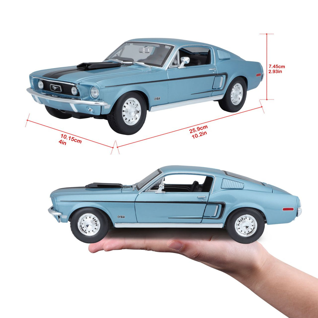 Ford Mustang GT Cobra 1968 blau 1/18 - RCXX - RC Racing Shop | RC Models | Tuning & Spare Parts for Professionals