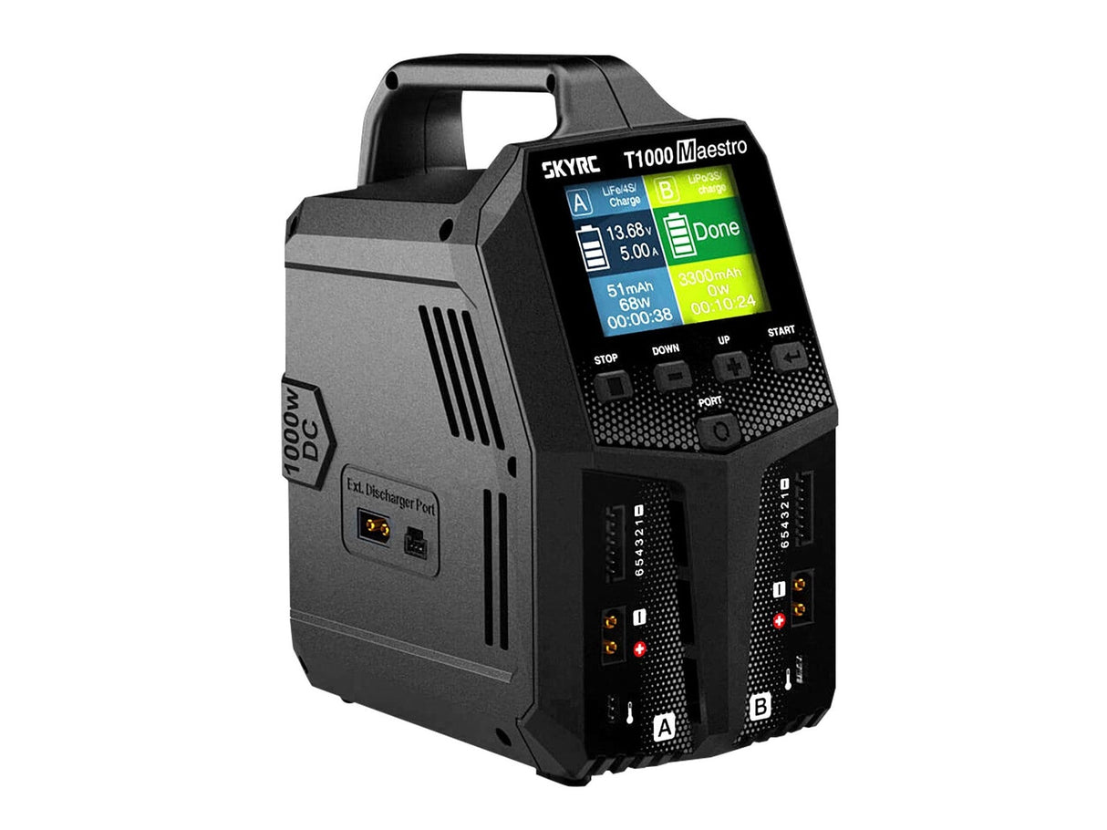 SkyRC T1000 Maestro Dual-Kanal Ladegerät – LiPo 1–6S | AC/DC | 450W / 1000W