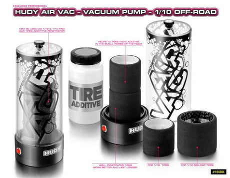 Hudy AIR VAC Shock Absorbers / Vacum Pump for Offroad 1/10 & 1/8 - H104004 - RCXX - rc racing for professionals