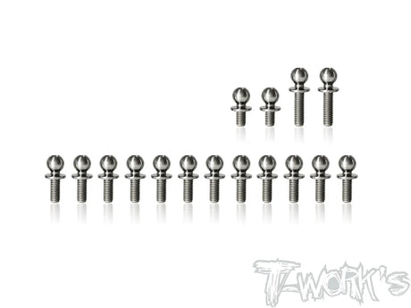 T-Works TP-128 64 Titanium Ball End set for SWORKZ S14-3 - RCXX - rc racing for professionals