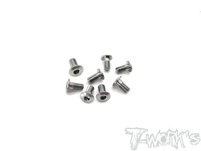 T-Works TSS-306LP 3x6mm 64 Titanium Hex Socket Head Low Profile Half Thread Screws (8) - RCXX - rc racing for professionals