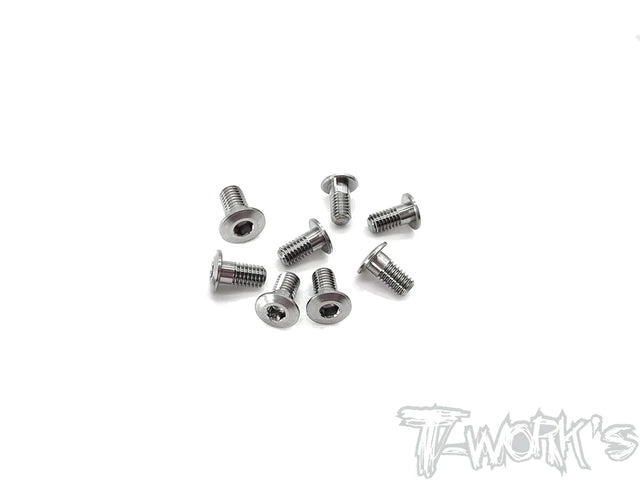 T-Works TSS-306LP 3x6mm 64 Titanium Hex Socket Head Low Profile Half Thread Screws (8) - RCXX - rc racing for professionals