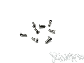 T-Works TSS-308LP 3x8mm 64 Titanium Hex Socket Head Low Profile Half Thread Screws (8) - RCXX - rc racing for professionals