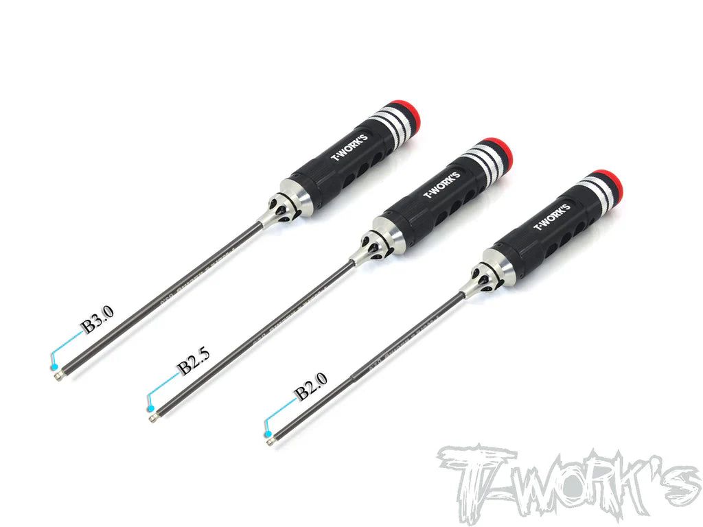 T-Works TT-058-BS Ball Allen Wrench Set - 2.0 / 2.5 / 3.0mm x 120mm (3) - RCXX - rc racing for professionals