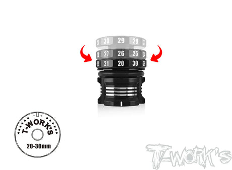 T-Works TT-116-A V2 Adjustable Ride Height Gauge 20-30mm - RCXX - rc racing for professionals