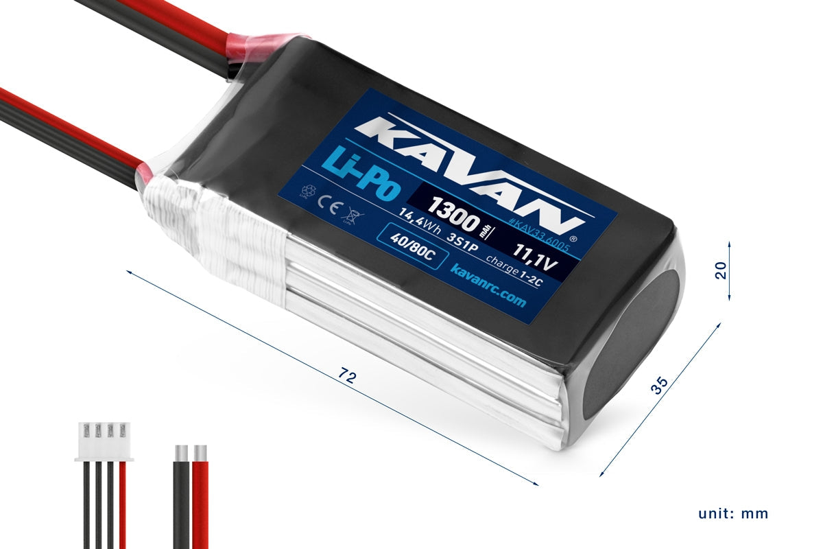 KAVAN Li-Po Akku 1300mAh 11,1V 40/80C – KAV33.6005