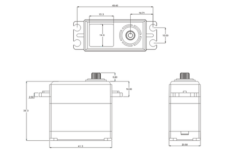 SRT Servo CH6020 1/10 & 1/8 Onroad/Offroad HV (0.09s/8.4V/20kg) Coreless - RCXX - rc racing for professionals