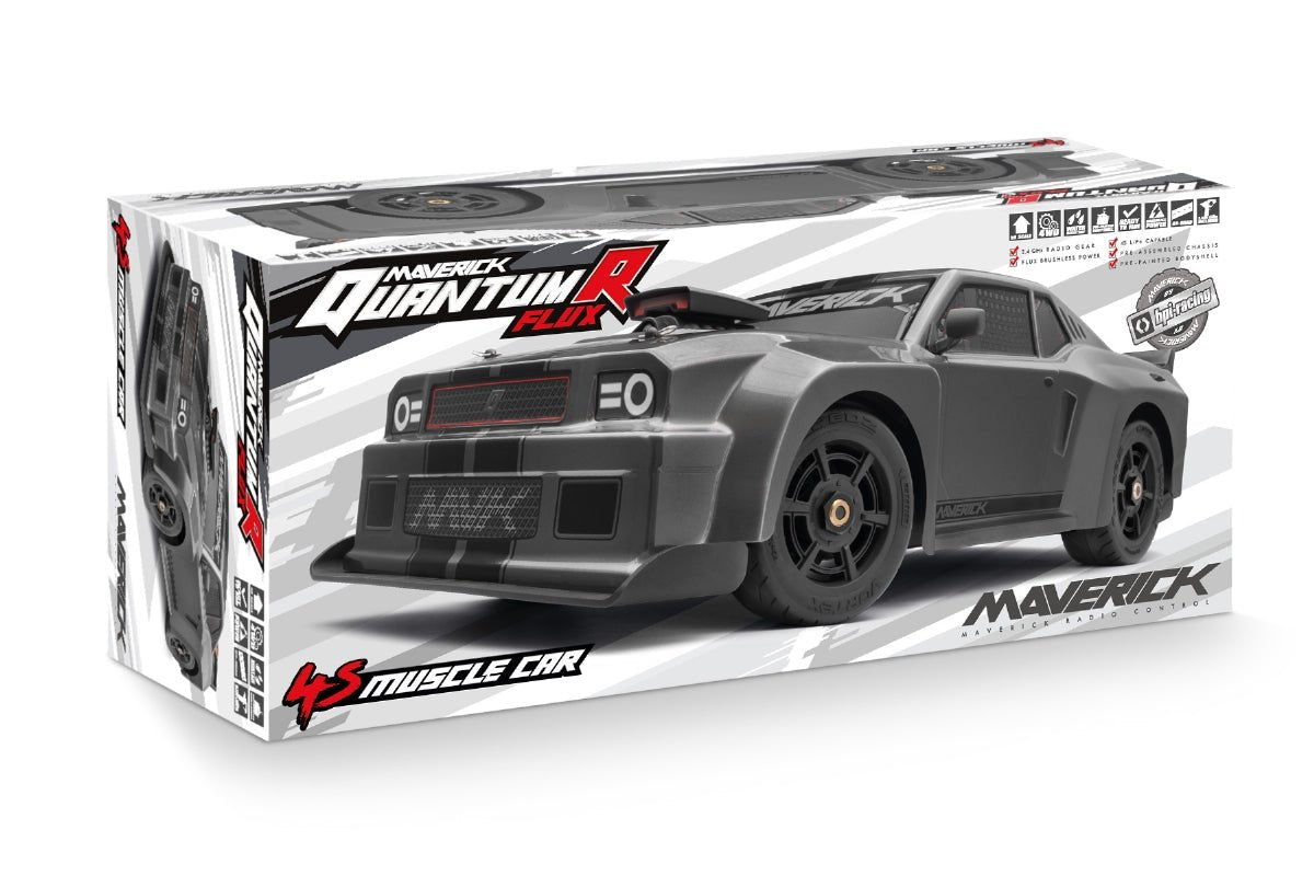 Maverick QuantumR Flux 4S 1/8 4WD Muscle Car - Grey - MV150311 - hpi - HOBBYSPECTER – RC Modelle, Tuning & Zubehör