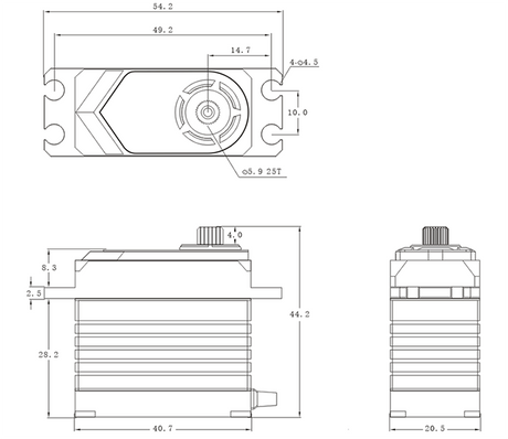 SRT Servo T45 1/10 & 1/8 Offroad HV (0.13s/8.4V/45kg) Coreless - RCXX - rc racing for professionals